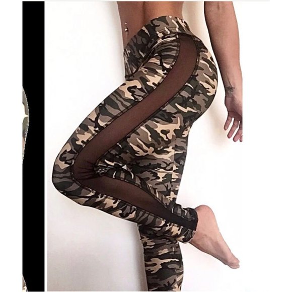 ABS2B Ladies Camo Mesh Side Leggings Size Small - Picture 8 of 9